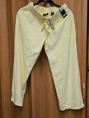 New York & Company Light Yellow Terry Lounge Pants